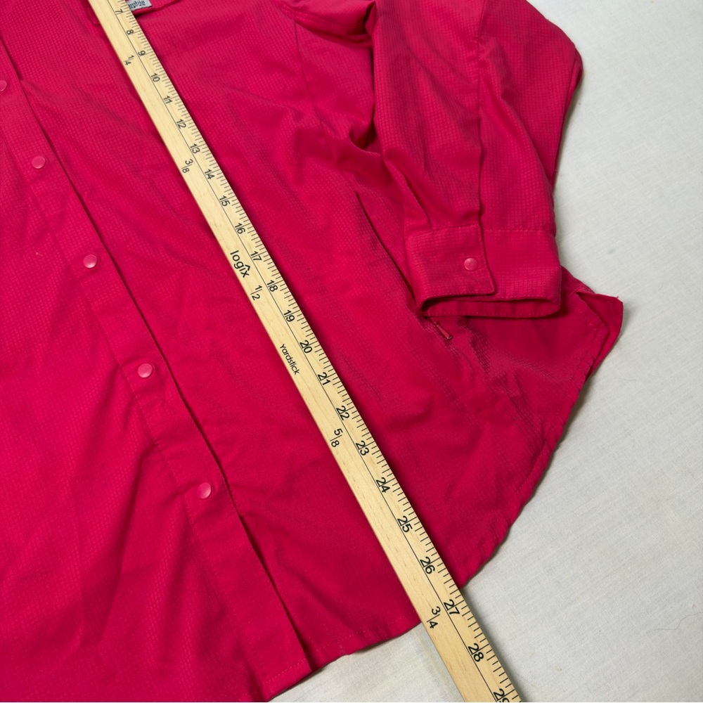 Women's Columba PFG Vented Fishing Shirt Size XL Roll-Tab Sleeves Snaps Pink - Picture 9 of 13